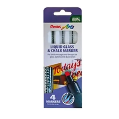 Pentel Liquid Chalk Marker White (4 Pack)