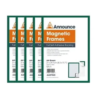 Announce Magnetic Frames A4 Green (5 Pack) AA07543