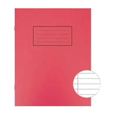 Silvine Exercise Book 229 x 178mm Ruled with Margin Red (10 Pack)