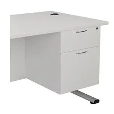 Mezzo 2 Drawer Fixed Pedestal - White - TESHP2/655WH