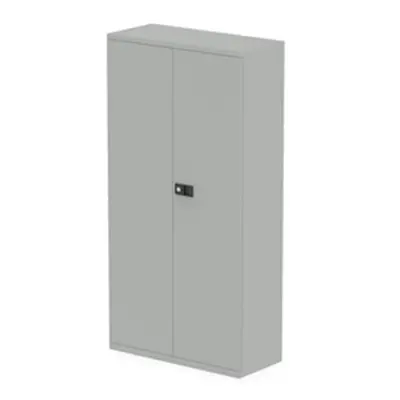 Qube by Bisley 1850mm 2-Door Cupboard Goose Grey With Shelves