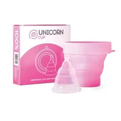 Unicorn Medical Grade Silicone Menstrual Cup/Sterilising Unit Pink