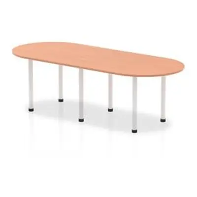 Impulse 2400mm Boardroom Table Beech Top White Post Leg