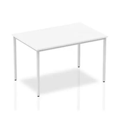 Impulse Straight Table 1200 White Box Frame Leg Silver - BF00115