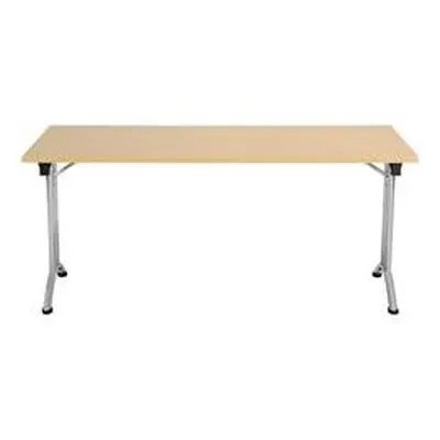 Allegro Folding Table 1600x800 Silver Frame Oak Top Ref OUFT1680SVNO