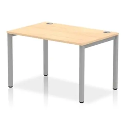 Impulse Bench Single Row 1200 Silver Frame Office Bench Desk Maple