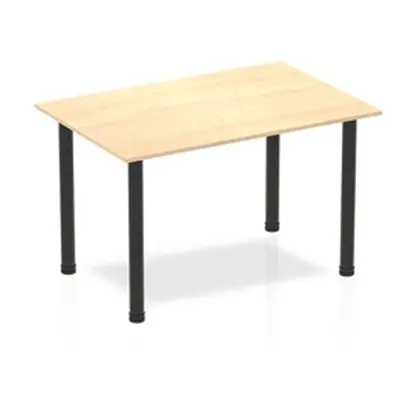 Impulse 1200mm Straight Table Maple Top Black Post Leg