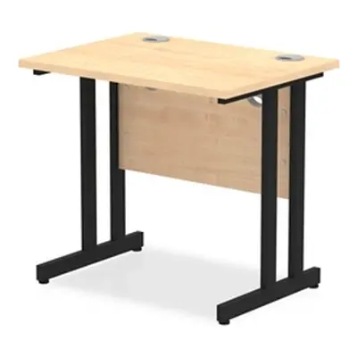 Impulse 800 x 600mm Straight Desk Maple Top Black Cantilever Leg