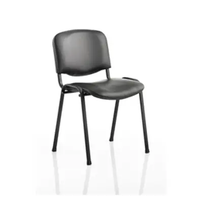 ISO Stacking Chair Black Vinyl Black Frame Without Arms