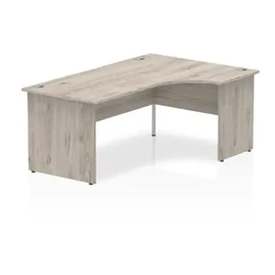 Impulse 1800mm Right Crescent Desk Grey Oak Top Panel End Leg