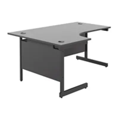 1800X1200 Single Upright Left Hand Radial Desk Black-Black