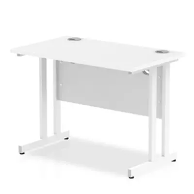 Impulse 1000/600 Rectangle White Cantilever Leg Desk White - MI002200