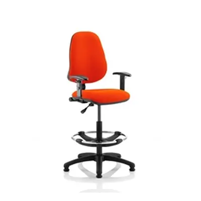 Eclipse Plus I Lever Task Operator Chair Orange + Arms Draughtsman Kit