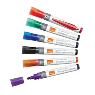 Nobo Liquid Ink Drywipe Marker Assorted (6 Pack) 1901077