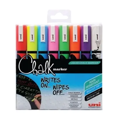 Uni-Ball UniChalk Chalk Marker Medium Assorted (8 Pack)