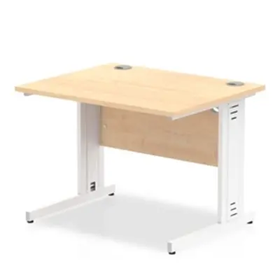 Impulse 1000/800 Rectangle White Cable Managed Leg Desk - MI002496