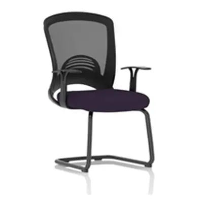 Astro Visitor Fabric Seat Tansy Purple Cantilever Leg Mesh Chair