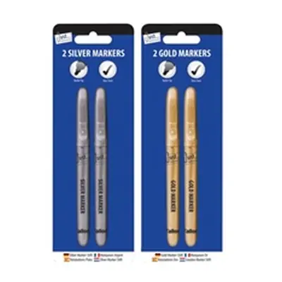 Tallon Gold and Silver Marker Pens Per Pack x2 (Pack of 12) 5641