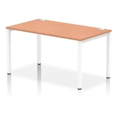 Impulse Bench Single Row 1400 White Frame Office Bench Desk Beech