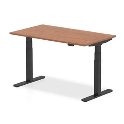 Air 1400 x 800mm Height Adjustable Desk Walnut Top Black Leg