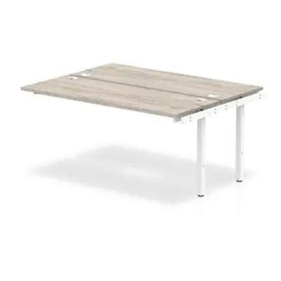 Impulse Bench B2B Ext Kit 1600 White Frame Office Bench Desk Grey Oak