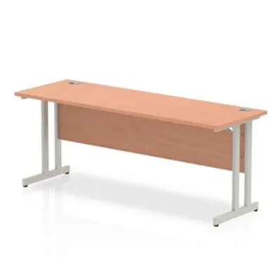 Impulse 1800/600 Rectangle Silver Cantilever Leg Desk Beech - MI001682