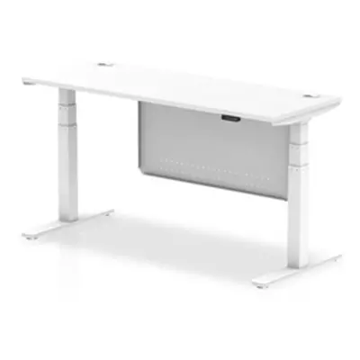 Air 1600x600 Height Adjustable Desk White CP White Leg Modesty Panel