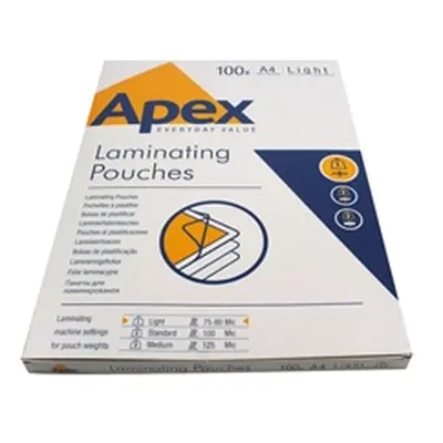 Fellowes Apex Light Duty A4 Laminating Pouches 150 Micron - 6003201