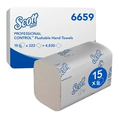 Scott 1-Ply Interfolded Performance Hand Towels 300 Sheets (Pack 15)