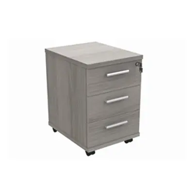 Mobile Under Desk Office Storage Unit 3 Drawers Alaskan Grey Oak