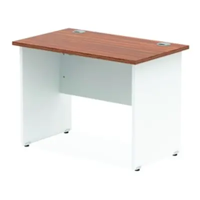 Impulse Panel End 1000/600 Rectangle Desk Walnut Top White - TT000079