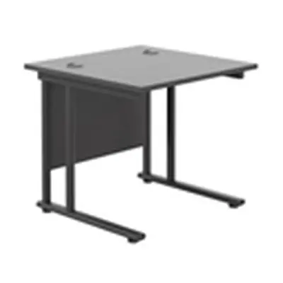 800x800 Twin Upright Rectangular Desk Black-Black