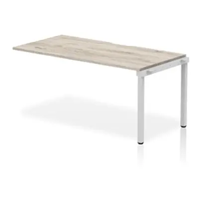 Evolve Plus 1600mm Single Row Ext Kit Grey Oak Top Silver Frame