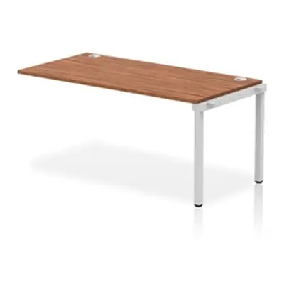 Impulse Bench Single Row Ext Kit 1600 Silver Frame Bench Desk Walnut