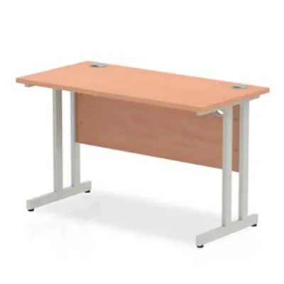 Impulse 1200/600 Rectangle Silver Cantilever Leg Desk Beech - MI001679