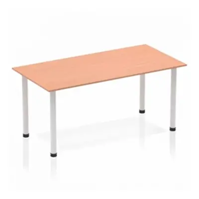 Impulse Straight Table 1600 Beech Post Leg Silver - BF00168