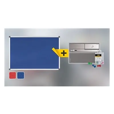 Bi-Office Maya Felt Notice Board, 180 x 120 cm, Blue Felt Surface, Alu