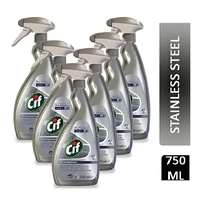 Cif Pro-Formula Stainless Steel and Glass Cleaner 750ml - PACK (6)