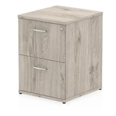 Impulse 2 Drawer Filing Cabinet Grey Oak