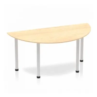 Impulse Semi-circle Table 1600 Maple Post Leg Silver - BF00195