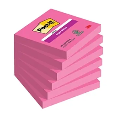 Post-it Notes Super Sticky 76x76mm Fuchsia 90 Sheets (6 Pack)