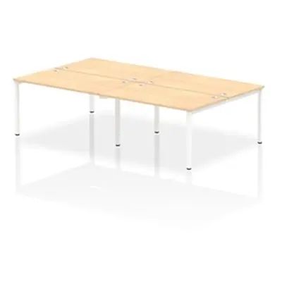 Impulse Bench B2B 4 Person 1400 White Frame Office Bench Desk Maple