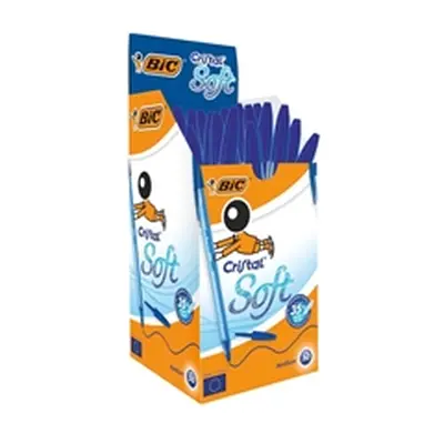 Bic Cristal Soft Ballpoint Pen Medium Blue (50 Pack)