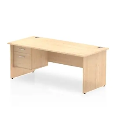 Impulse 1800 Rectangle Panel End Leg Desk Maple 1 x 2 - MI002479