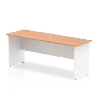 Impulse Panel End 1800/600 Rectangle Desk Oak Top White - TT000107