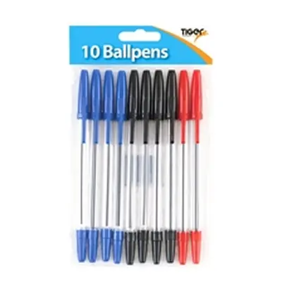 Tiger Ballpoint Pens, Black, Blue and Red (20 Pack)