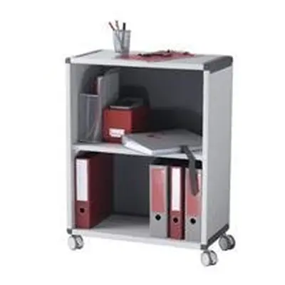 Fast Paper Mobile 2 Compartment Bookcase Grey/Charcoal - FDM2K211