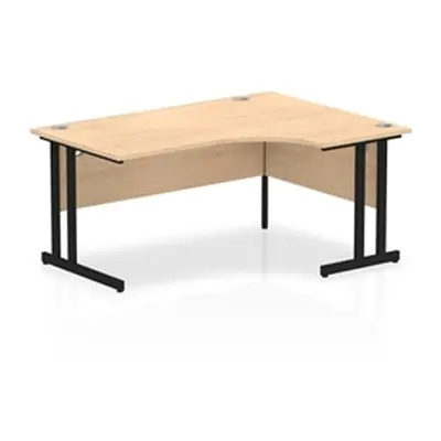 Impulse 1600mm Right Crescent Desk Maple Top Black Cantilever Leg