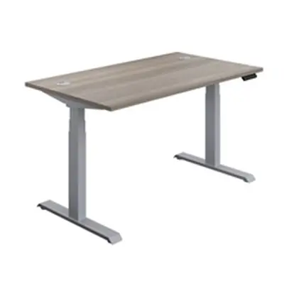 Economy Sit Stand Desk 1800 X 800 Grey Oak-Silver