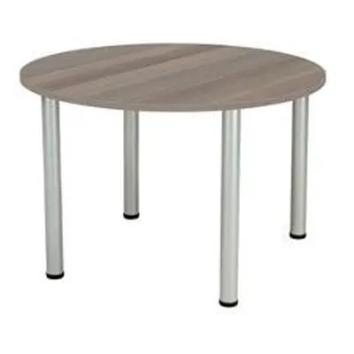 One Fraction Plus Circular Meeting Table - Grey Oak - OFPCMT10DGO